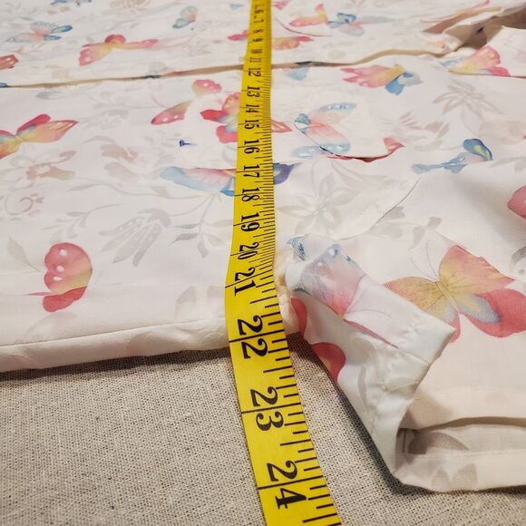 VTG 90's Alfred Dunner Petite Watercolor Butterfly Button Up Top Size 14P - Picture 3 of 10